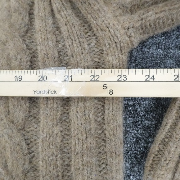 Vince Sweater Womens Large Brown Alpaca Cable Knit Mock Neck Cozy Luxe - Picture 6 of 12